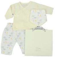 E13424: Baby Unisex Planets Muslin 3 Piece Piece Gift set (0-6 Months)